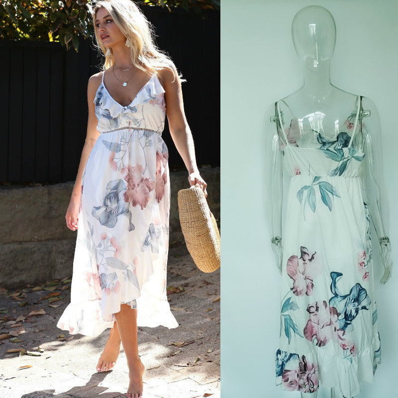 Floral Print Maternity Dress with Ruffled Hem