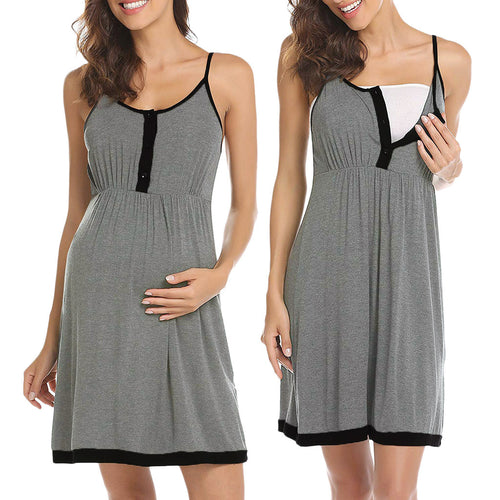 Sleeveless Maternity Dress with Straps