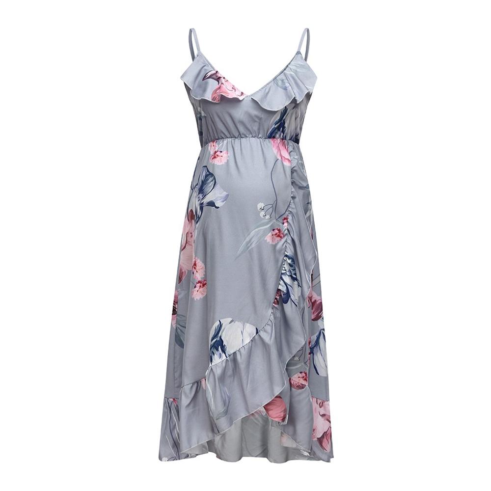 Floral Print Maternity Dress with Ruffled Hem