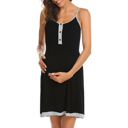 Sleeveless Maternity Dress with Straps