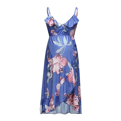 Floral Print Maternity Dress with Ruffled Hem