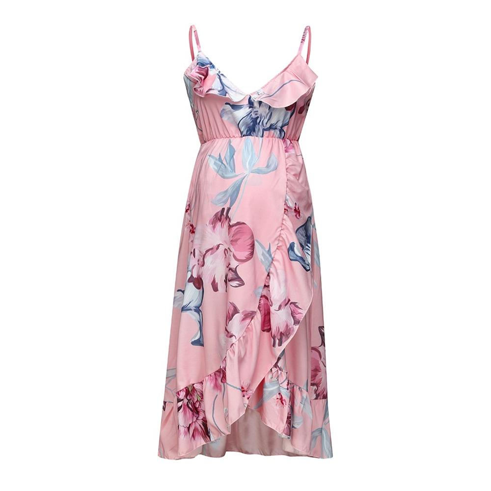 Floral Print Maternity Dress with Ruffled Hem